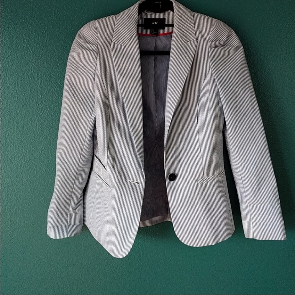 H&M Seersucker Blazer Size 6